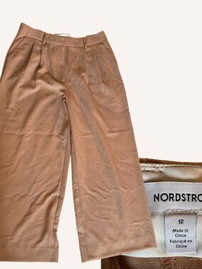 Nordstrom wide leg pants pumpkin soft orange size 12